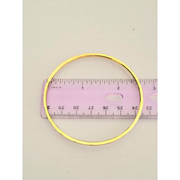 Crown Trifari  Diamond Cut Gold Bangle Bracelet Vintage - Picture 6 of 6